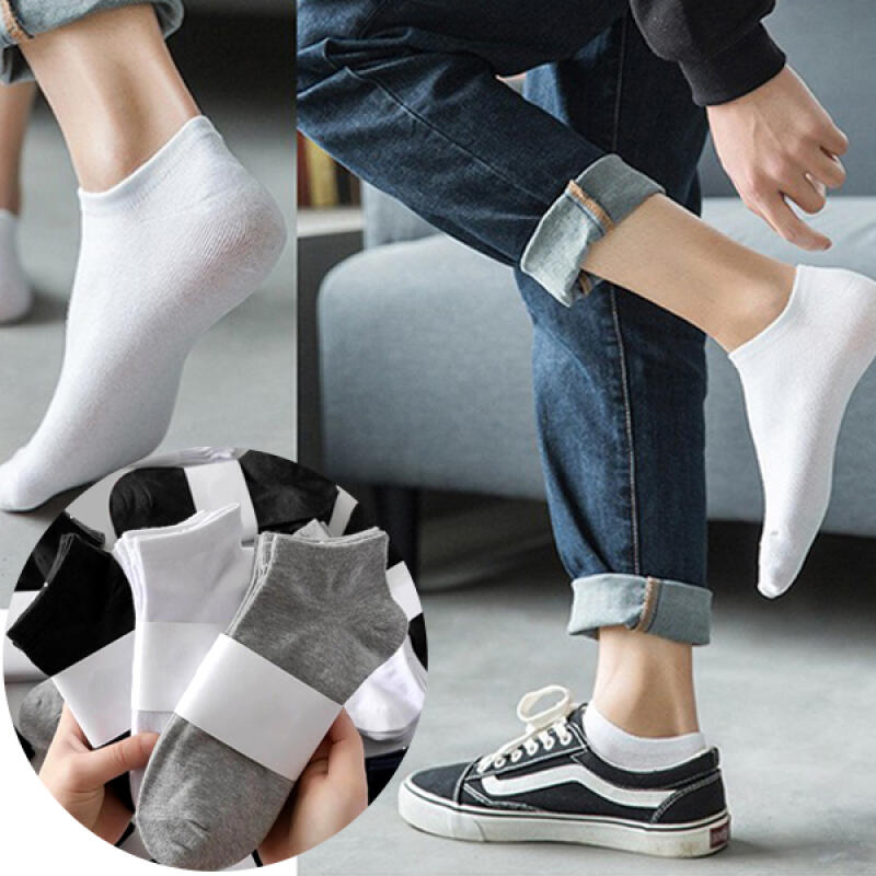 [Set of 10] Garushi Daily Jjang Jjang Unisex Ankle Socks Gray (set of 10)
