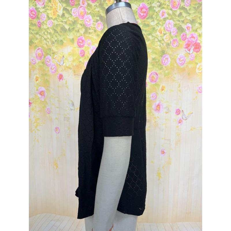 Women's Spring and Summer New Solid Colour Square Neck Button Splicing Mid-sleeve Casual T-shirt Tops