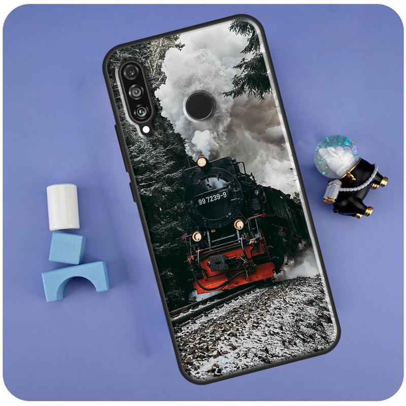 Train Steam Engine For Huawei Nova 11i 3i 7i 8i Y91 Y60 Y70 Y61 Y90 Nova 11 Pro 10 9 SE P20 P40 P30 Lite Case