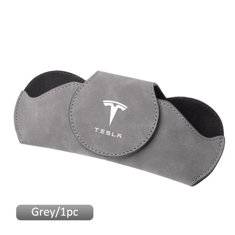 Car Sticker Tesla Car Glasses Case Auto Sun Visor Glasses Holder Sunglasses Clip Accessories Storage For Tesla Model 3 S X Y Roa