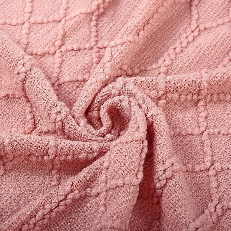 Nordic Knitted Throw Blankets with Tassels Khaki Cream Grey Vintage Blankets Luxury Bed Sofa Couch Oversized Bedspread Cover
