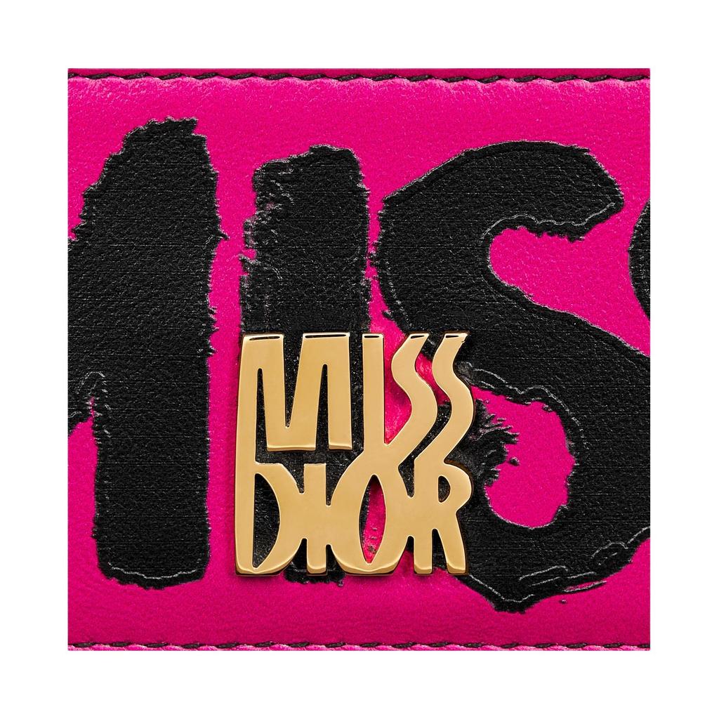 Dior Miss  Graffiti Print Five Card Slot Calfskin Card Holder Women Accessories Purple Black S3601UZCW-M75E