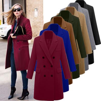Damenmantel, Herbst, klassisch, zweireihig, langer Mantel, thermisch, warm, winddicht, Wintermantel, Straße, Alltag, Urlaub, lockere Passform, stilvolle Jacke