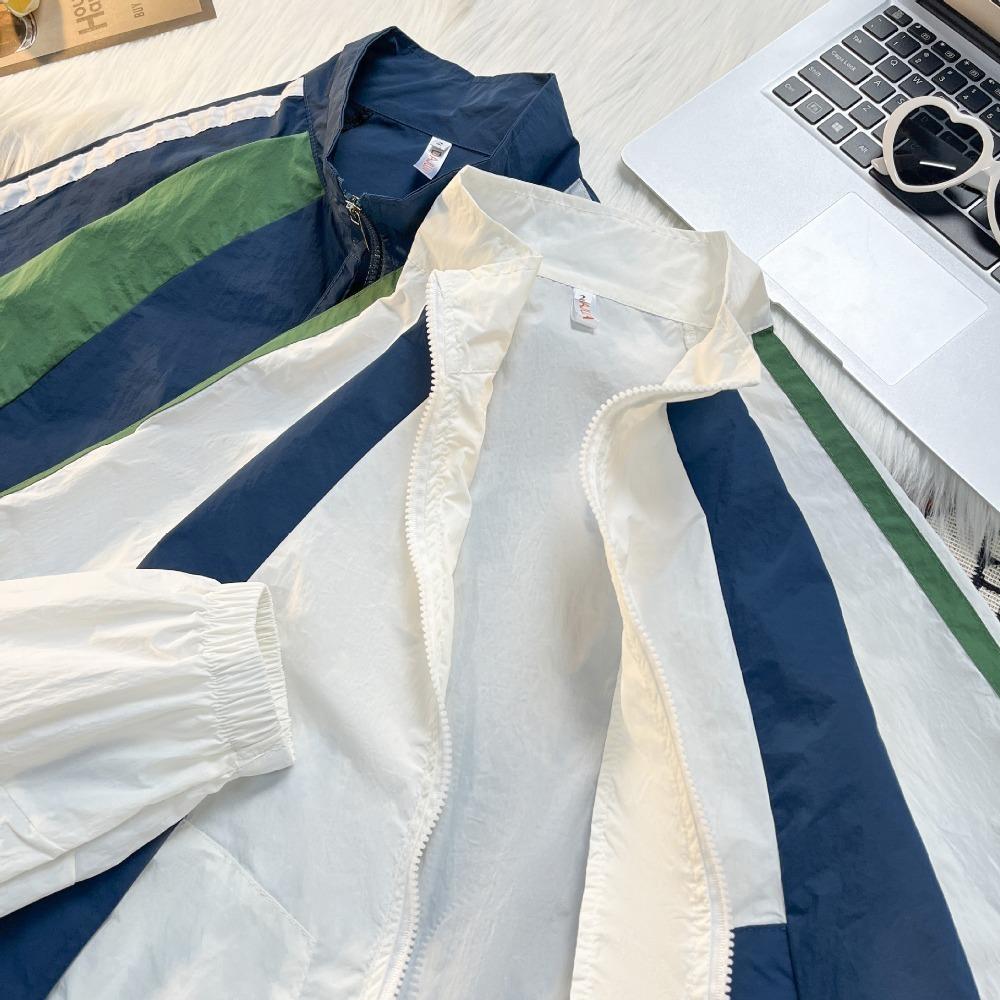 Jacke im amerikanischen Retro-Stil mit Kontrastkragen und Nähten für Herren und Damen, Herbst, neues, lockeres, lässiges All-Match-Sportoberteil