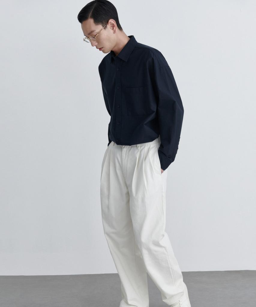 Musinsa Standard Three-Puck Semi-Balloon Chino Pants [Cream]