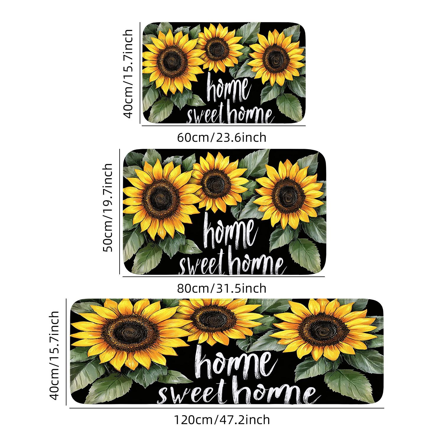 

1 piece home kitchen mat set-spring sunflower Easter carpet, non-slip mat, door mat, bedroom, living room, dining area-easy to c 40CMx60CM