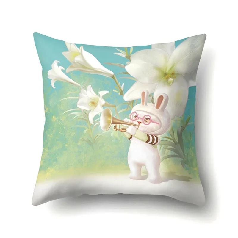 Polyester Throw Pillow Cover Home Decoration Throw Pillow Car Throw Pillow Lovely Animal Cat Print Cushion Cover
