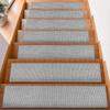 Durable Imitation Linen Stair Treads Non-Slip Water Absorption Floor Mat Noiseproof Washable Home Steps Protective Mat Pets Safe