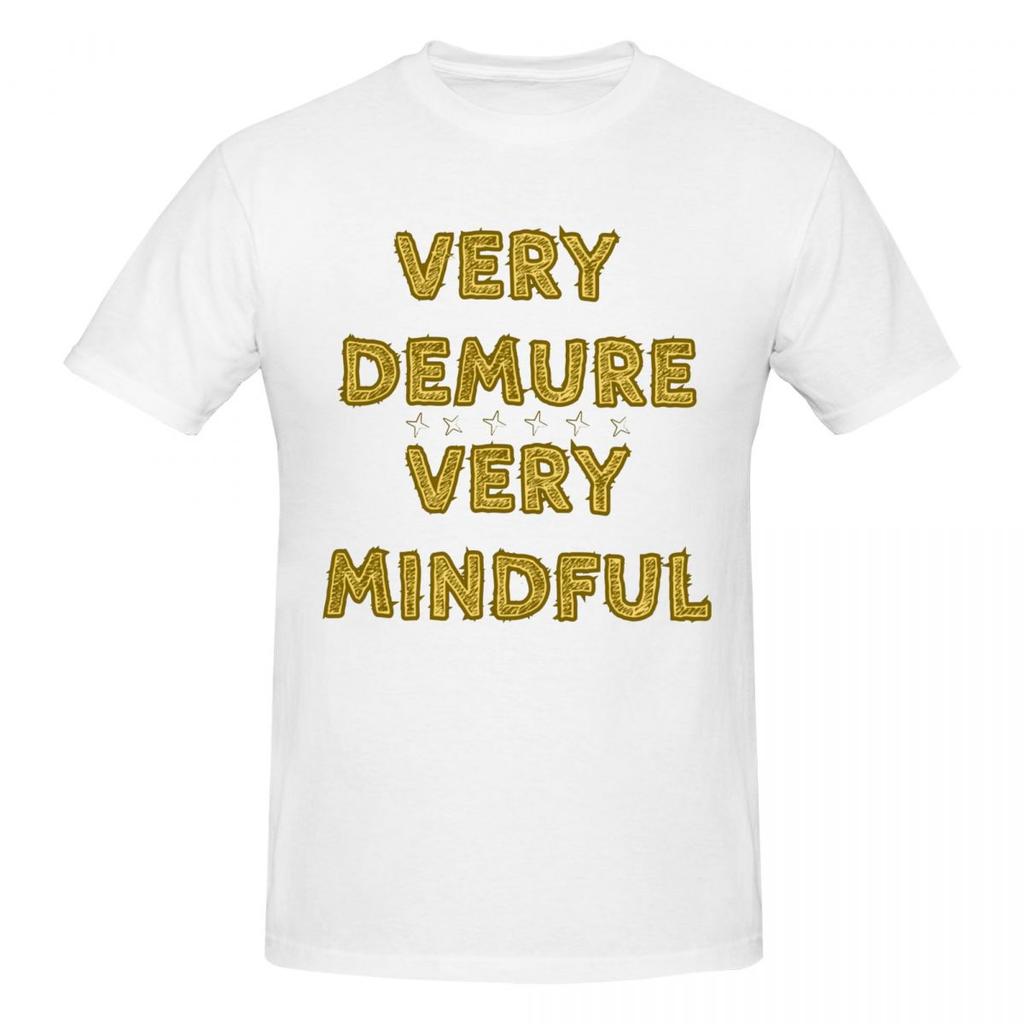 Unisex Very Demure Very Mindful Funny T Shirt Vintage Plus Size Cotton Crewneck Custom Sleeve Shirts