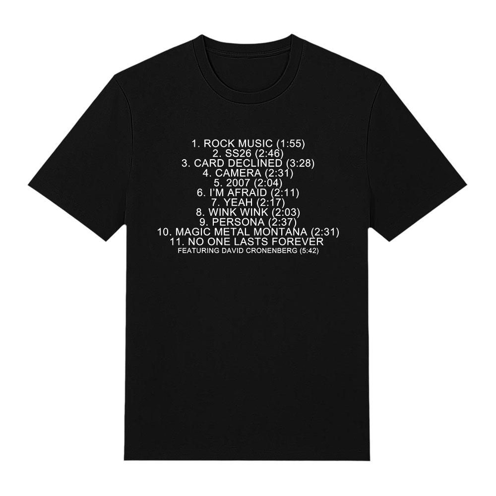 Charli Xcx Fashion Film List Tshirt Simple Letter Print Tshirt Fashion Casual Short Sleeve Unisex O Neck Top