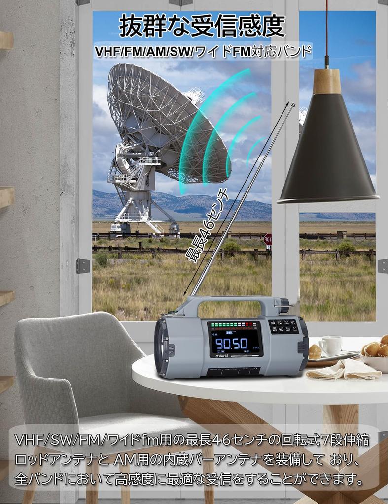 ZHIWHIS Emergency Radio with Bluetooth Micro SD Card App FM Hand and Battery Earthquake and Typhoon Emergency New for 2025 Speaker, Playback, Control,