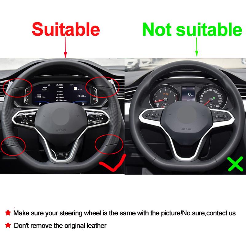 Hand Sew Car Steering Wheel Cover For Volkswagen VW Golf 8 MK8 GTI Golf GTE 2020 2026 Braid On the Steering Wheel Car Protector