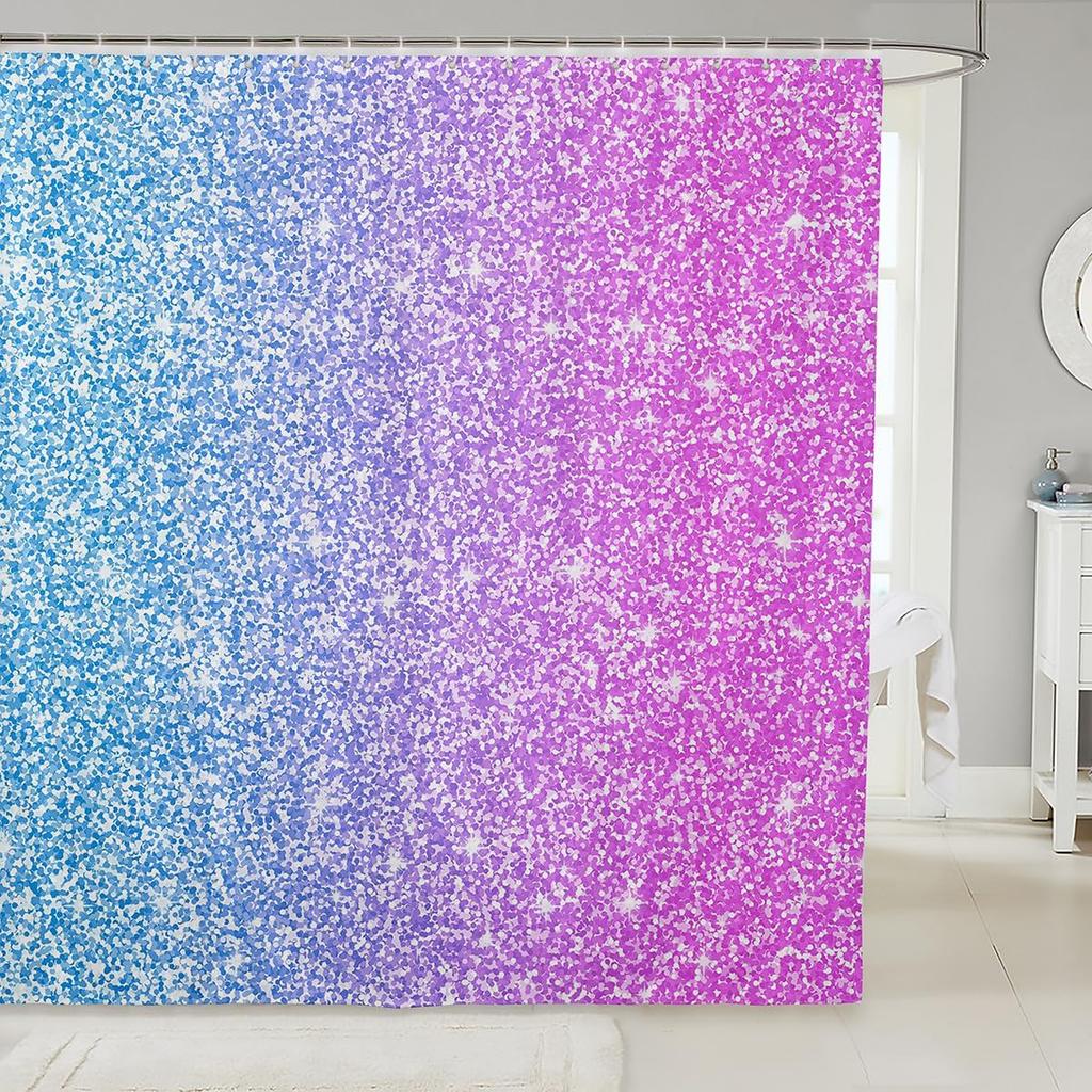 Bathroom Wave Shower Curtain Set With Hooks,Sea Ocean Waves Bath Curtain Hand Drawn Style Japanese Illustration Great Wave