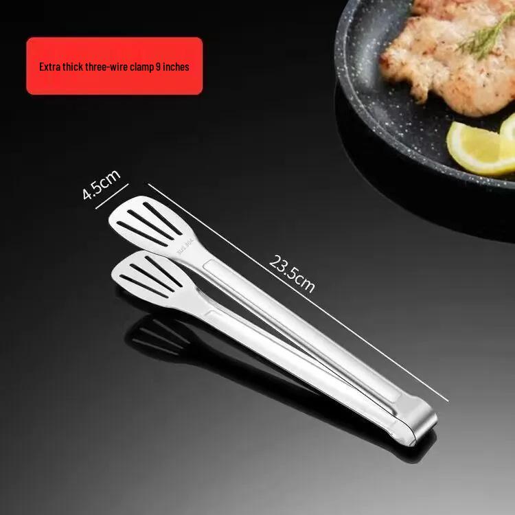 304 Stainless Steel Kitchen Tongs: Thickened Barbecue, Bread, and Steak Tongs