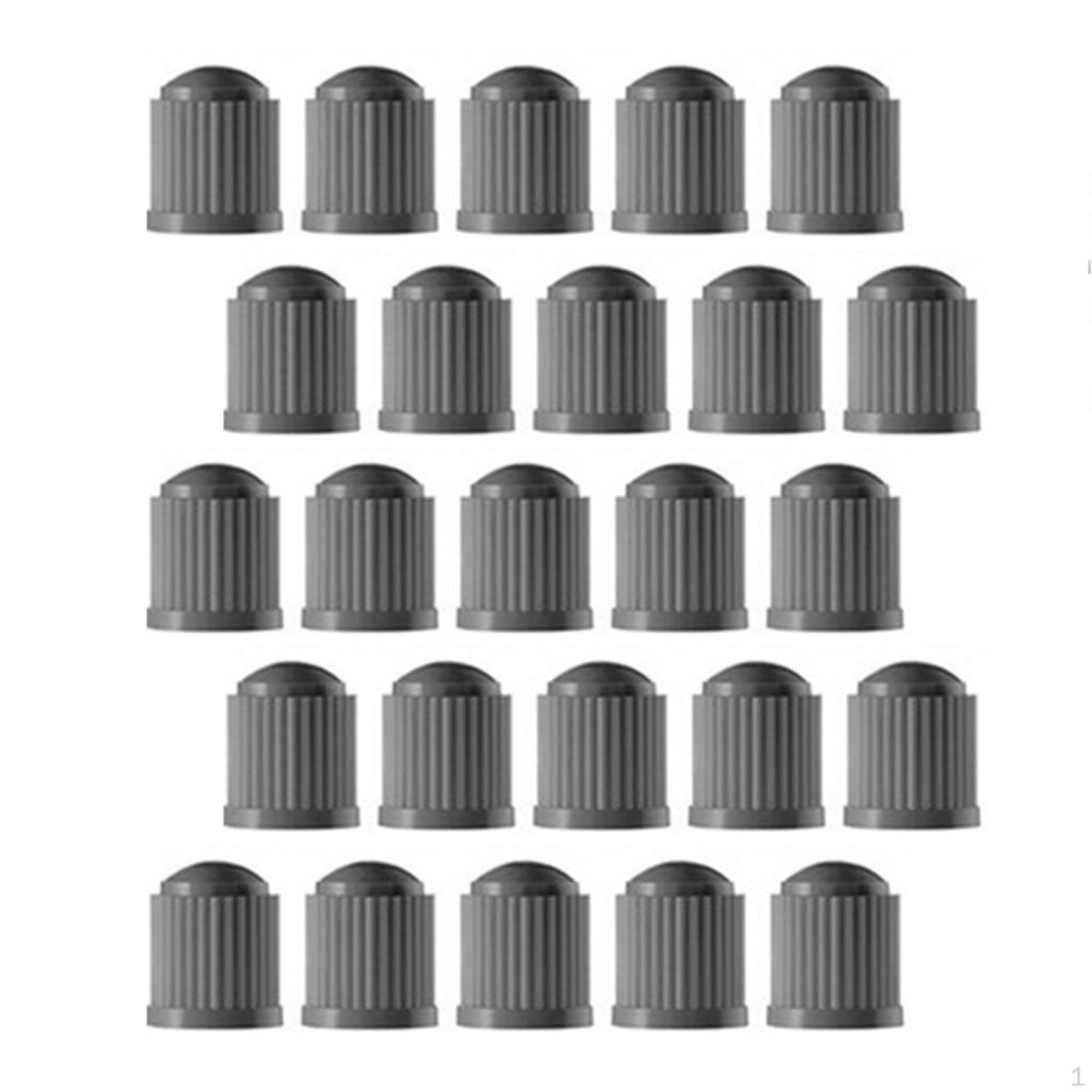 25 Pack Car Tire Valve Caps with Rubber Ring for Vehicle