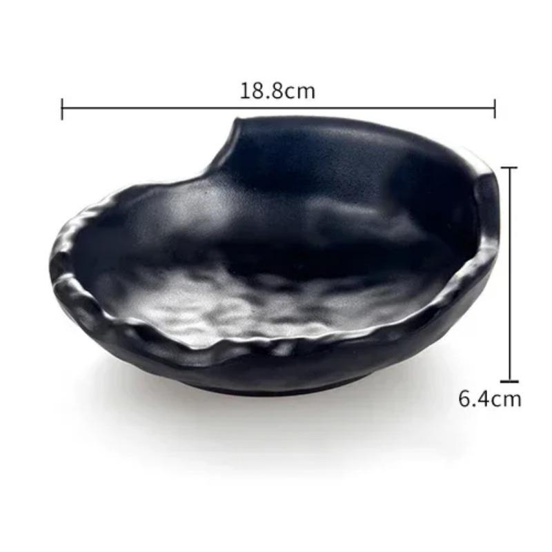 Western Steak Salad Dessert Plate Personality Creative Resistance To Fall Snack Food Grade Plastic Black Frosted Tableware