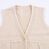 Zbzr Autumn New Women Clothes Western Style Fashion V-neck Knitted Wool Loose Cardigan Vest Vest Waistcoat