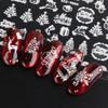 Art Slider Glow In The Dark Adhesive Decals White Snowflakes 3D Luminous Christmas Nail Sticker