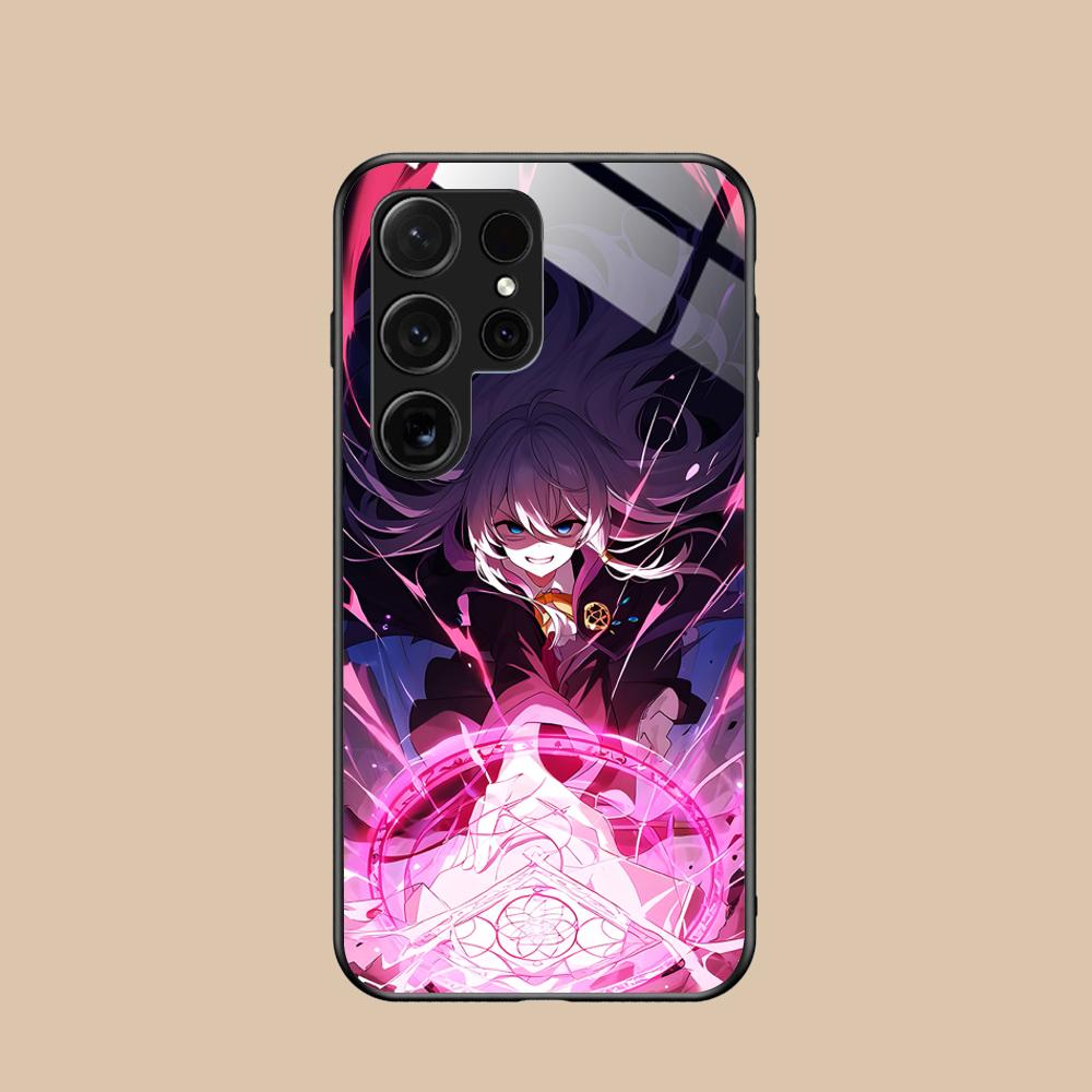 Wandering Witch Elaina Glass Mobile Phone Case for Samsung Galaxy S26 S25 S24 S23 S22 S21 S20 Note20 Plus FE Ultra Cover