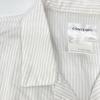 CONTEMPO White Stripe 54152 Cotton Open-Collar Shirt Tops L whiteUsed