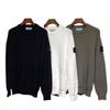 Cross Klassiek Steen Trend Kompas Patch Ronde Hals Gebreide Pullover Trui