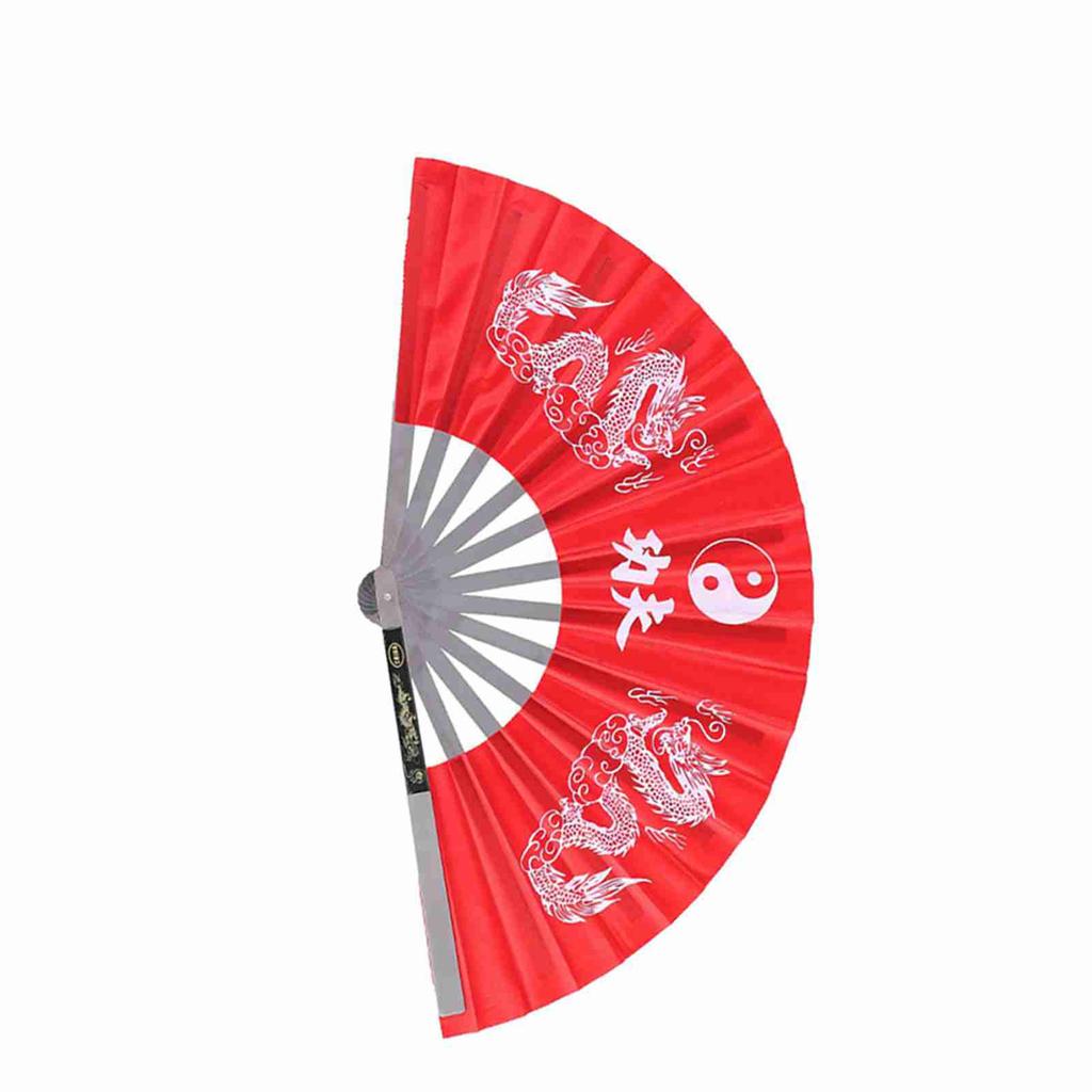 Stainless Steel Tai Martial Arts Kung Fu Dance Practice Training Performance Fan Black