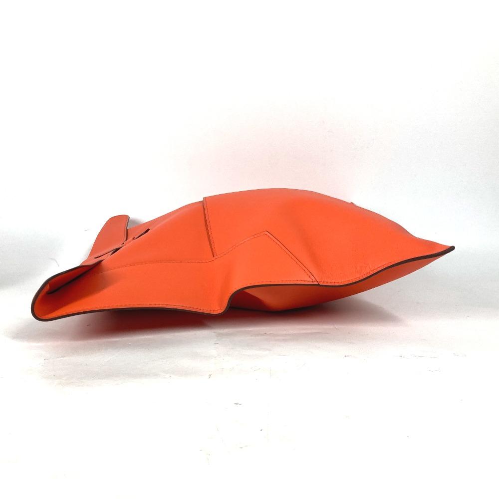 HERMES Flap Pouch Puri Plat Two fold Clutch bag Swift Orange Unused
