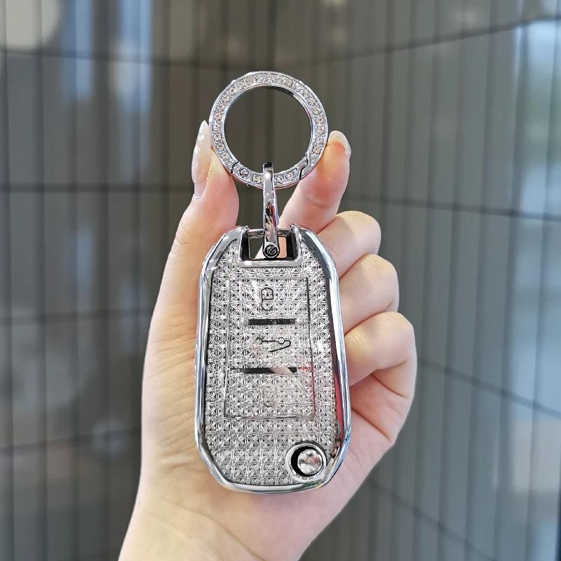 Key Case for Car For Peugeot 408x Keycase 3008 308S 508L 4008 E2008 5008 DS5 DS6 DS4 DS7 DS9 Keycover  Keychain Peugeot Key she