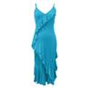 Women's Summer Ruffle Sexy High Split Dress Dress Color Sleeveless V-Neck Dress