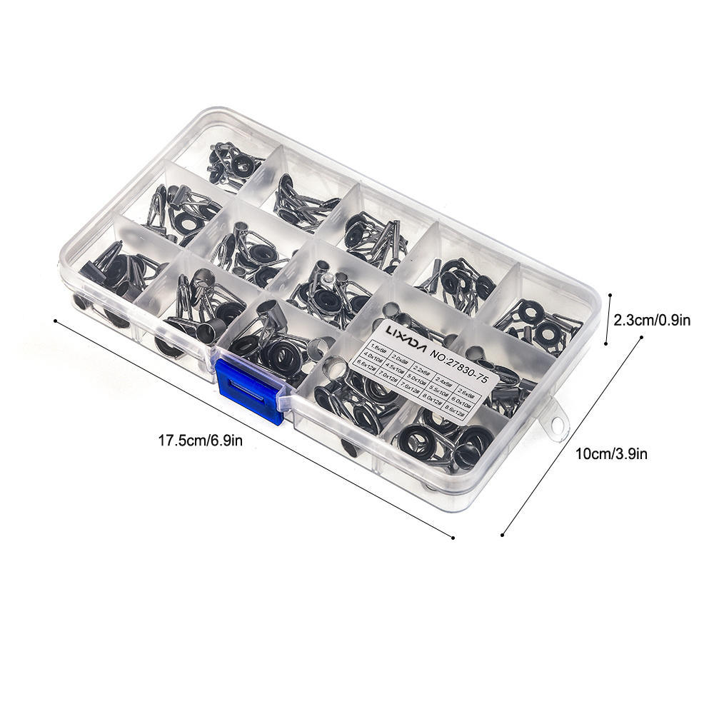 Repair 15 75pcsbox Lixada Sizes Kit Rod Diy Eye Rings Fishing Rod Tackle