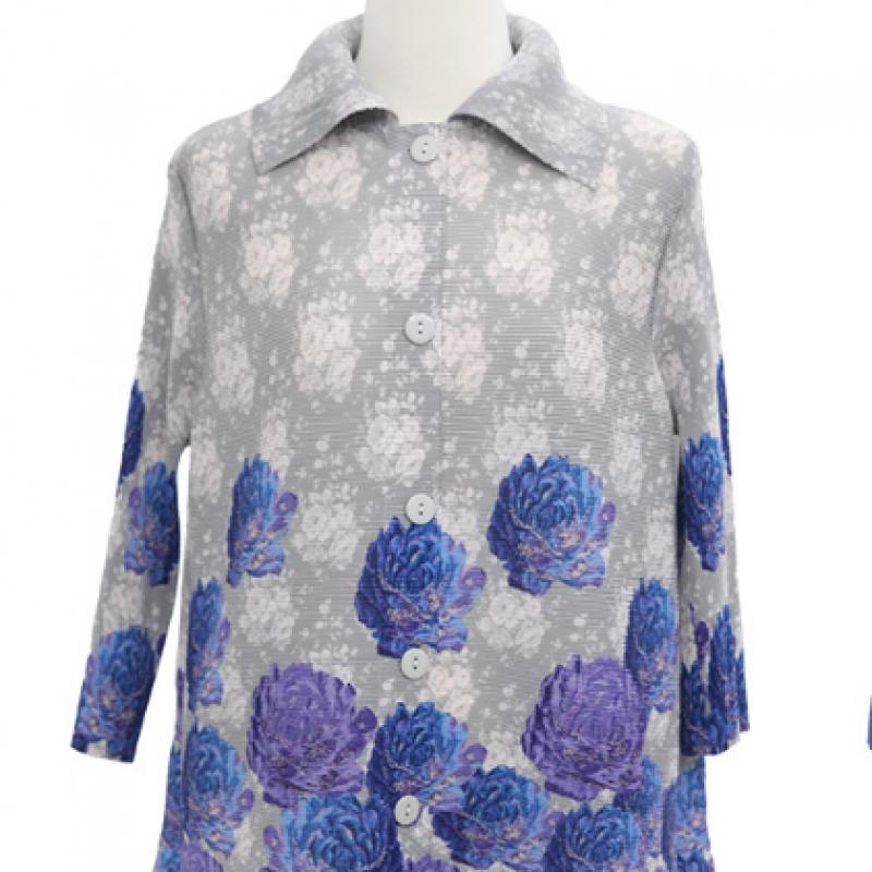 Shiz Madam Pleated Jacket Watercolor Flower J31708