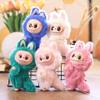 Cute Vinyl Pull Rabbit Plush Pendant Doll Small Rabbit Bag Keychain Toy