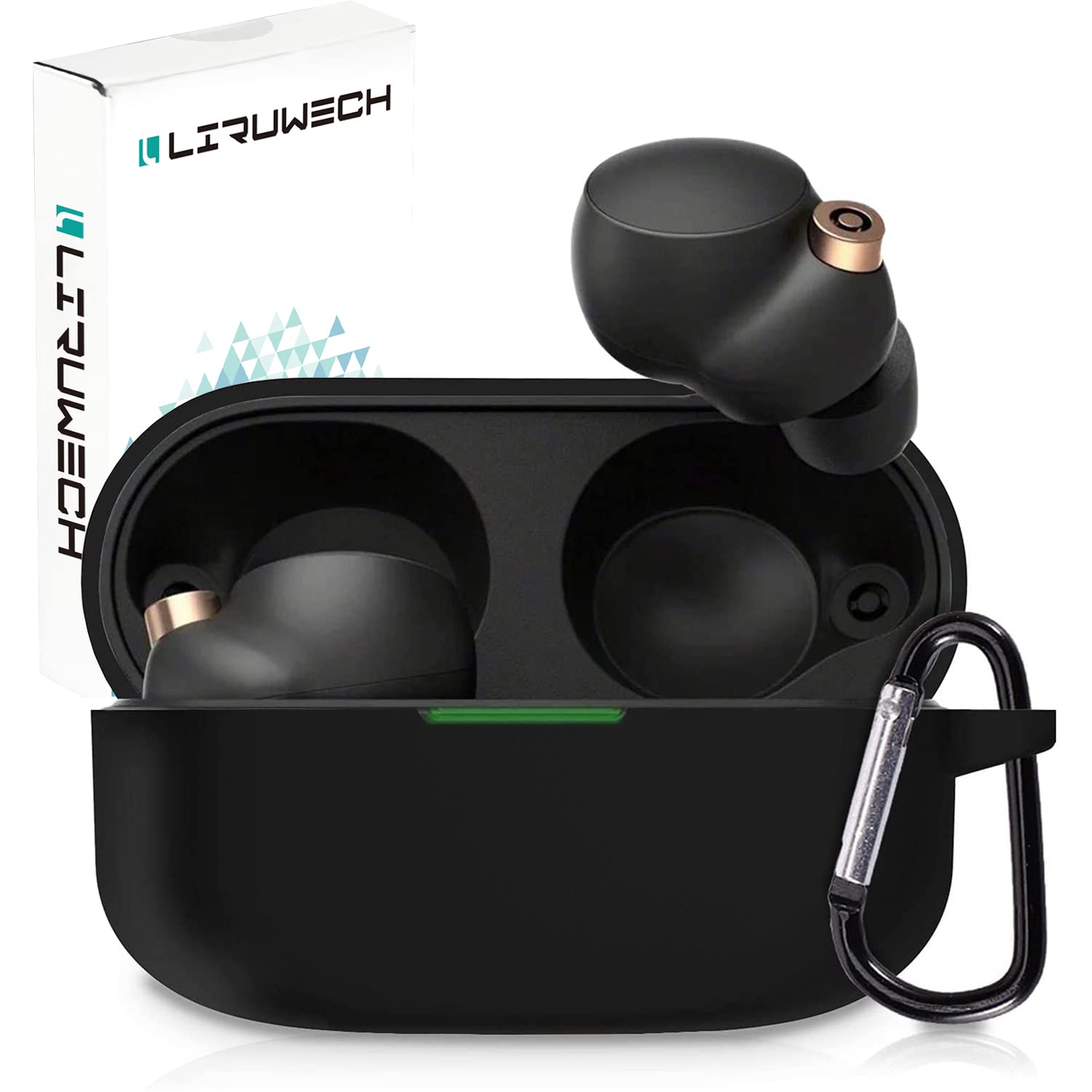 

LIRUWECH для Sony Sony Wireless Силиконовый полный защитный аксессуар для падений и царапин может быть включен карабин WF-1000XM4 чехол, наушники, чехол,