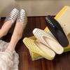 Square Toe Shallow Mouth Air Leakage Hole Soft Sole Non-slip Low Heel Shoes Summer New Baotou Soft Sole Slippers