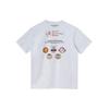 Simple Casual Round Neck Printed Straight T-Shirt Unisex Tops Gray 12715354