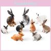 Detailed Brown And Black Rabbit Figurine Adorable Pvc Animal Model For Collectors