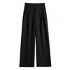 Womens High-Waisted Wide-Leg Straight Trousers Office Work Pants Casual Elegant Business Chic