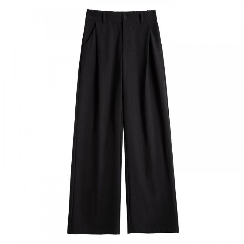 Womens High-Waisted Wide-Leg Straight Trousers Office Work Pants Casual Elegant Business Chic