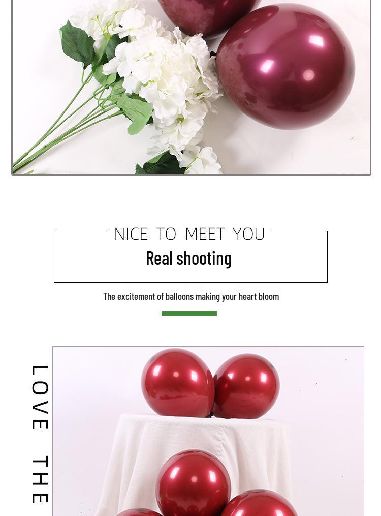 Cherry Red Double Layer Latex Balloons for Weddings and Festivals