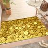 VIKAMA Fortune Gold Coin Carpet Golden Doormat Step On It And Get Rich Welcome Mat Soft Carpet For Live Room Rug For Bedroom