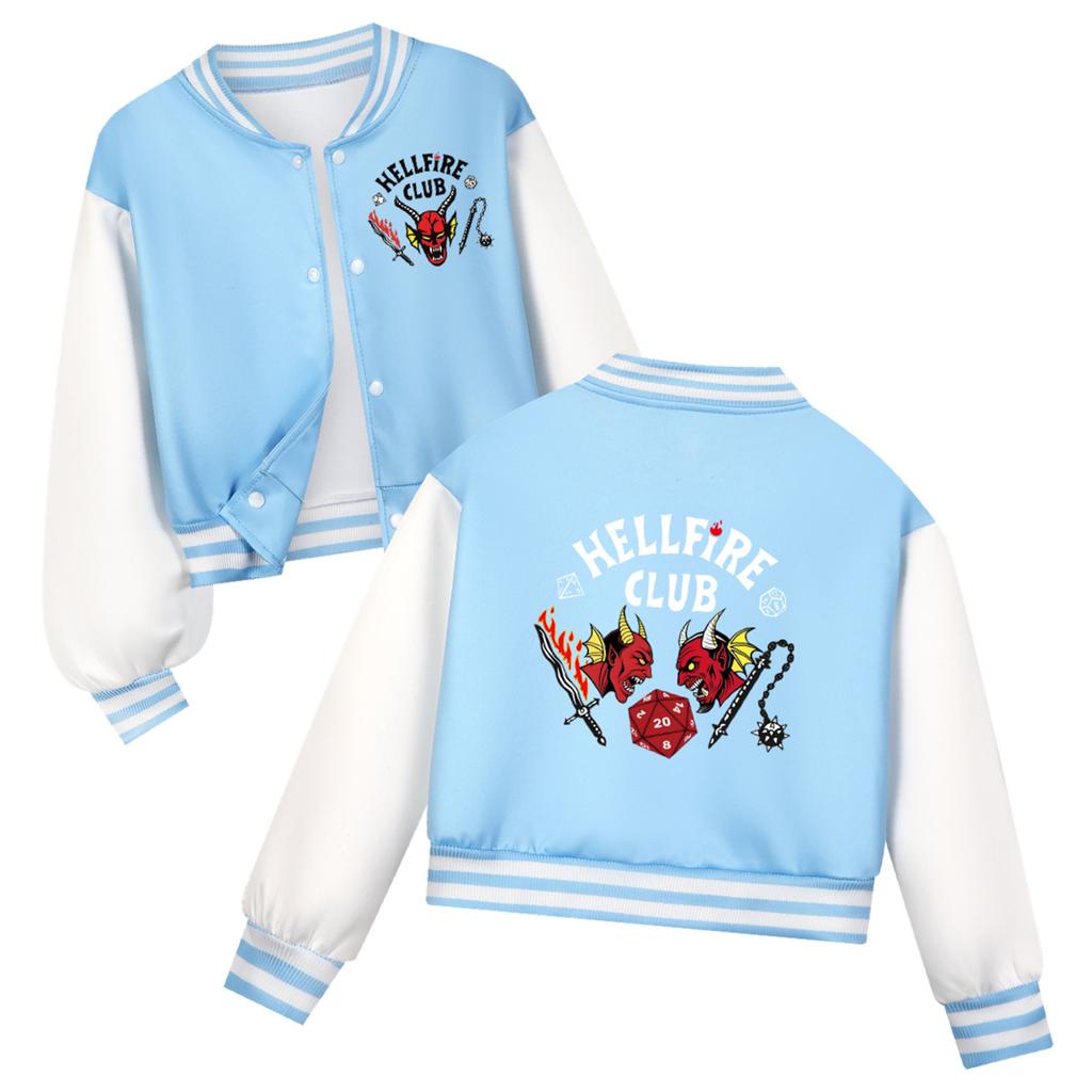 Children's Casual And Fashion Short Baseball Jacket Long Sleeve Outerwear