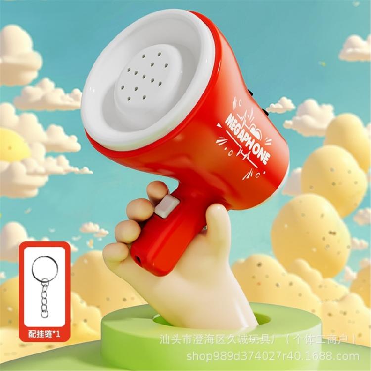 Kleiner Stimmveränderer Megafon Lautsprecher mit Aufnahmemikrofon Musikalische Trompete Spielzeug Megafon Schlüsselanhänger Zubehör