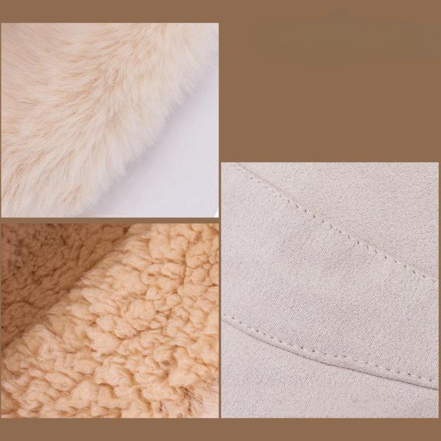 Sonbahar ve Kış Kadın Kova Şapka Kalınlaştırılmış Yün Sıcak Şapka Yuvarlak Üst Geniş Kenarlı Şapka Saf Renk Rüzgar Geçirmez Şapka Giysi Aksesuarları