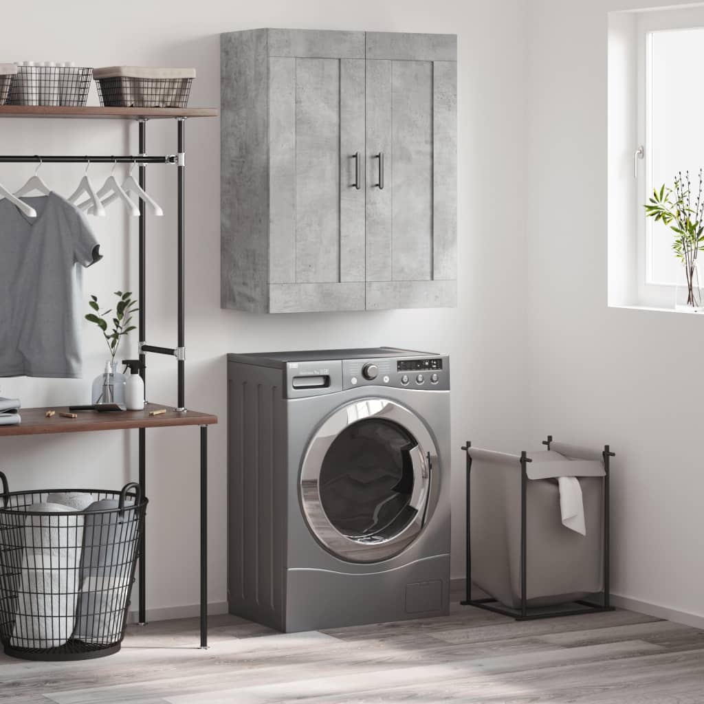 Wall Cabinet Concrete Grey 69.5x34x90 cm Engineered Wood
