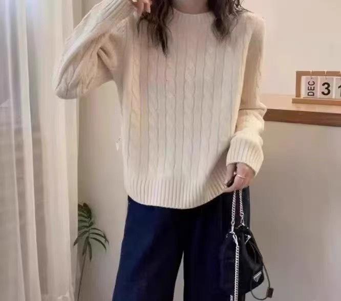 2025 Autumn Women's Striped Cable Knit Cardigan