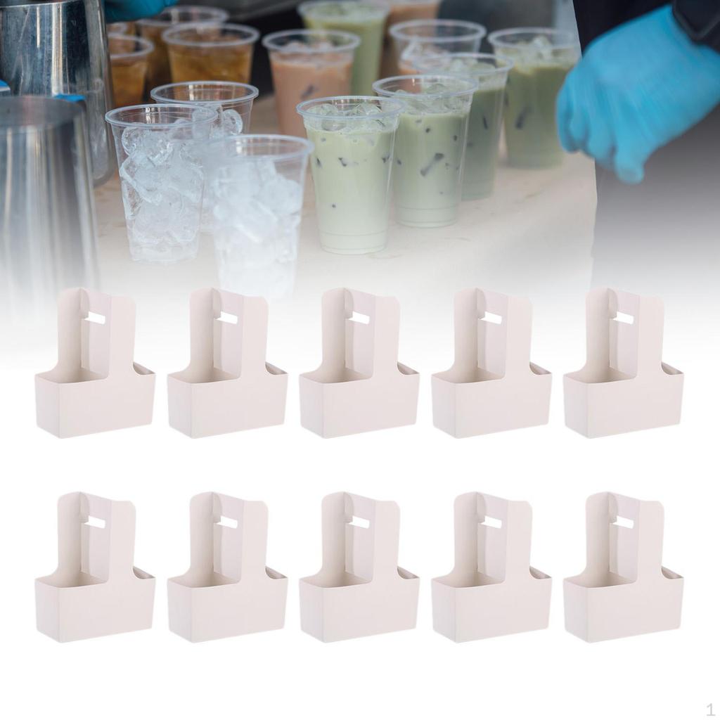 10 Pack Cup Drink Carrier with Handle for Coffee Holder Foldable Carriers Bubble Tea And Juice