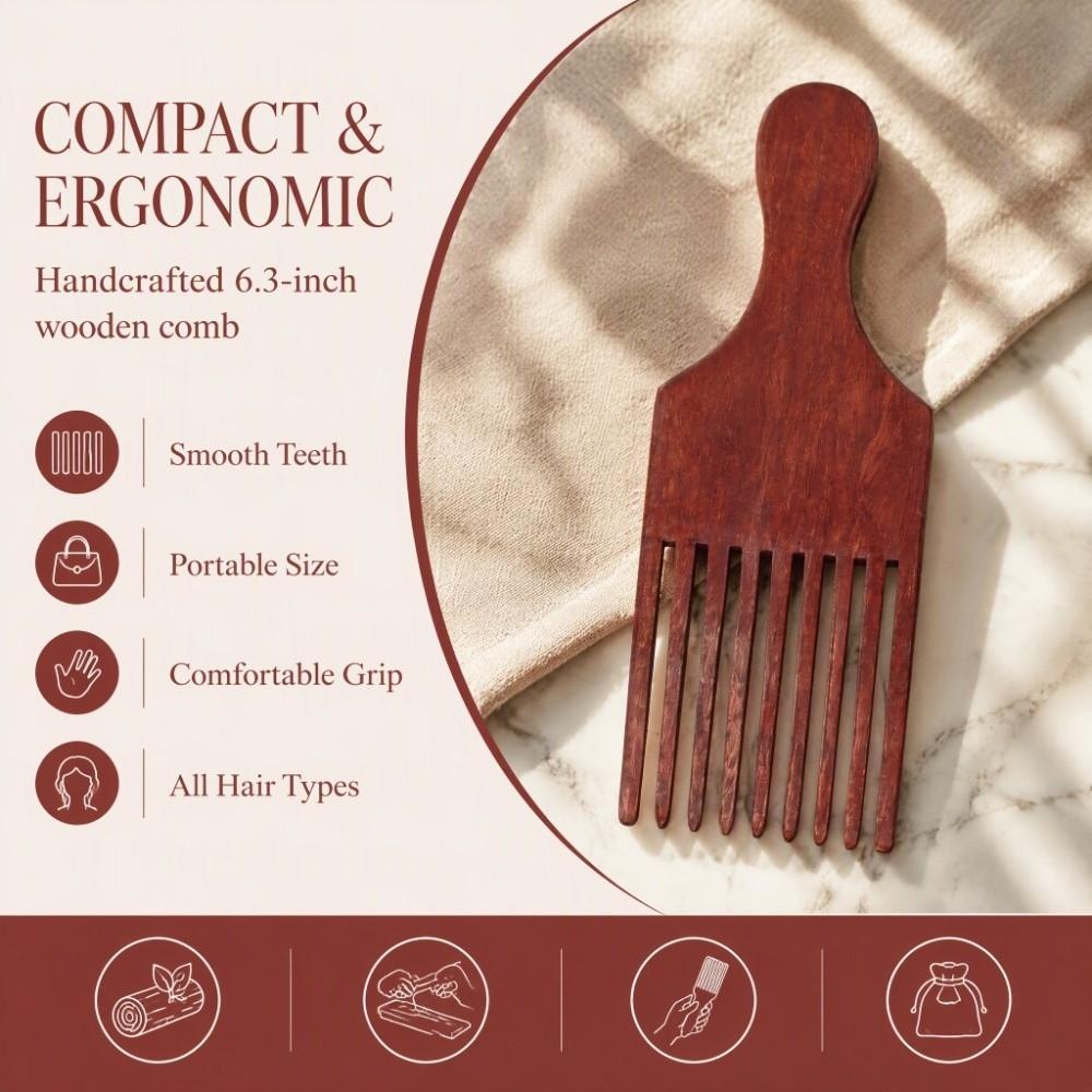 Handcraft Hair Pick Coarse Teeth Beard Comb Portable Weaving Comb  Weaving