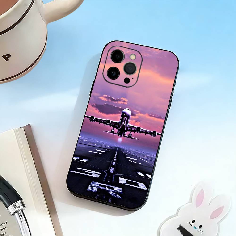 A-Airplane Plane  Phone Case For iPhone 17, 16,15,14,13,12,11 Plus,Pro Max, Others Soft Black Cover