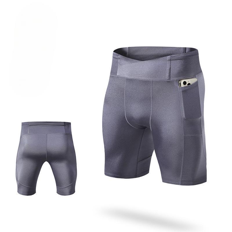 

Мужские шорты с высокой эластичностью, компрессионные обтягивающие шорты для марафона, тренировок на открытом воздухе, быстросохнущие шорты для гонок XXL серый