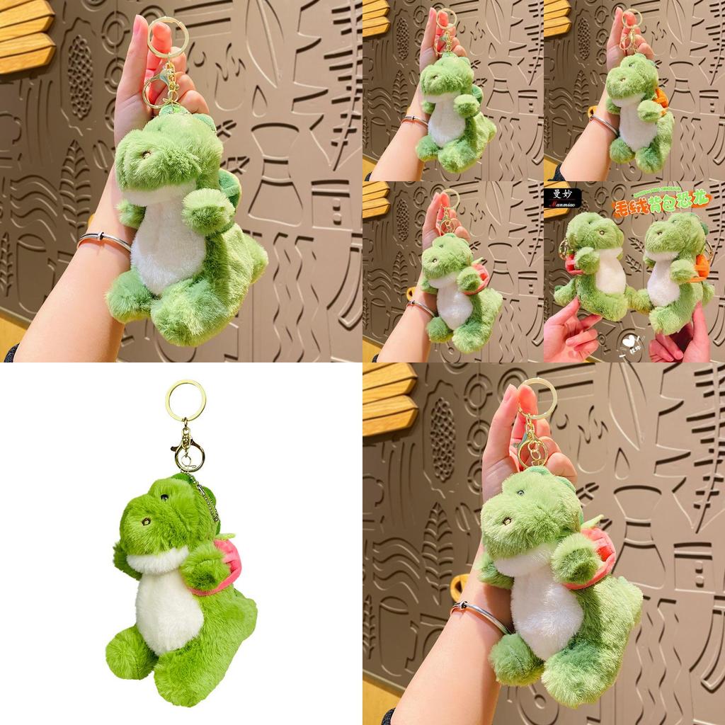 Rozkošná plyšová klíčenka s dinosaurem, roztomilý kreslený přívěsek na batoh, perfektní dárek